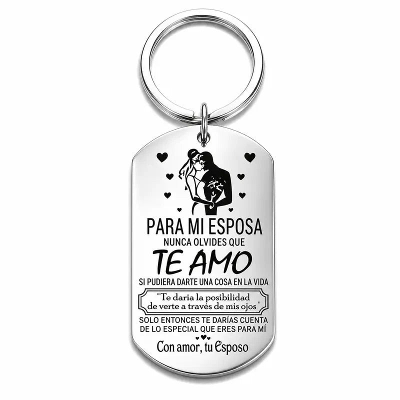 Romantic Stainless Steel Wife Keychain
