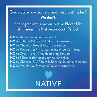 NATIVE Body Wash Discovery Trio – 3-Pack, 18 Oz, Sulfate-Free, Paraben-Free, Dye-Free, Rich Lather, Gentle Cleanse, 24HR Freshness